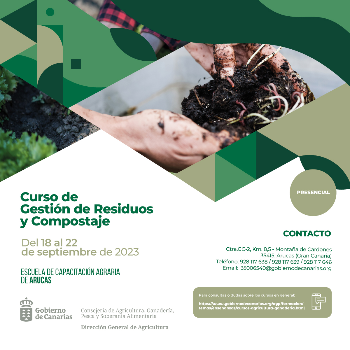 Abierto el plazo de inscripción del curso de gestión de residuos y compostaje de la ECA de Arucas