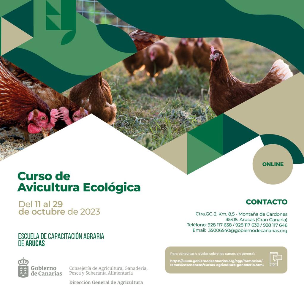 Abierto el plazo de inscripción del curso de avicultura ecológica de la ECA de Arucas